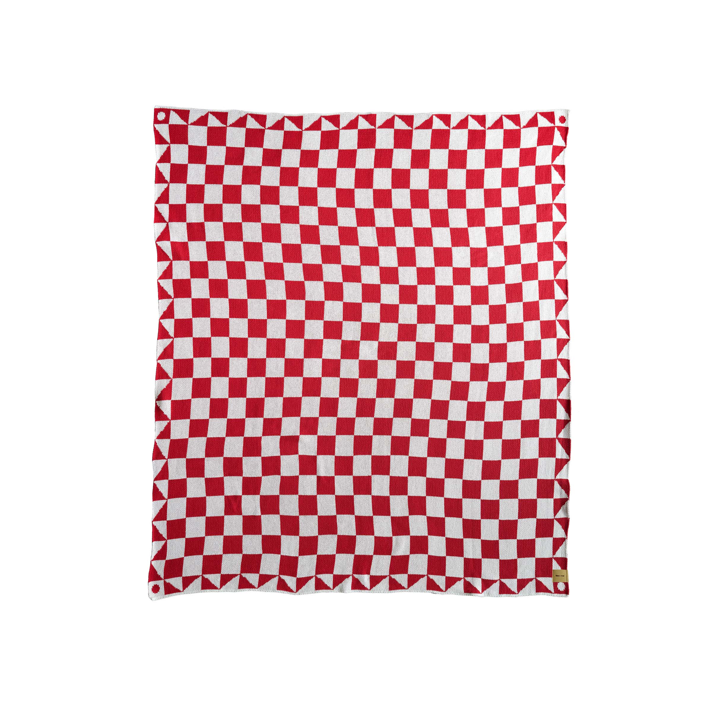 Bien Mal - Red and white Checkered Throw Blanket. Made in NY. Designed in LA