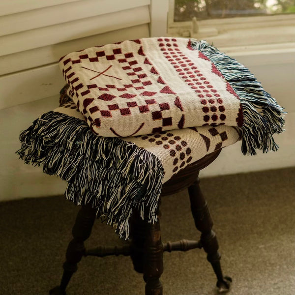 Burgundy Abuelita - Woven Throw Blanket